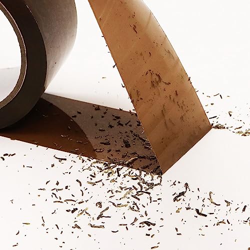2-Pack No Noise Brown Packing Tape with Dispenser,2.7mil x 1.88" x 55Yds Heavy Duty Noiseless Packing Tape,Tan Packaging Tape for Shipping, Industrial Grade Moving Tape for Boxes COSIMIXO - color: Brown