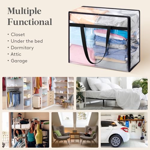Lifewit 45L Clear Clothes Storage Bags,Plastic Foldable Blanket Storage Bag - size: 45L