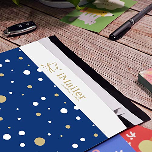 100 Count - 12 x 15.5 inch Poly Mailer Envelope Thank You Blue Polka Dot Mailing Shipping Bags-Self Seal - color: Blue Polka Dot, size: 12" x 15.5"