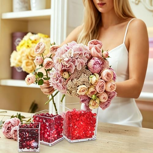 KissYou Small Acrylic Box Clear Square Cube 2 Packs Plastic Display Boxes with Lid Jewelry Storage Organize Containers - size: 2.17 x 2.17 x 2.17 Inch