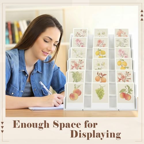Yuntau 6 Tier Greeting Card Display Stand, White - color: White, size: 6 Tier