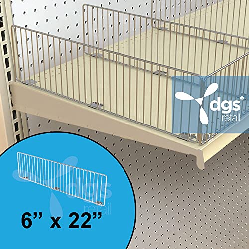 Retail Wire Shelf Divider for 22" D Lozier & Madix Gondola Shelves, Silver 6" H