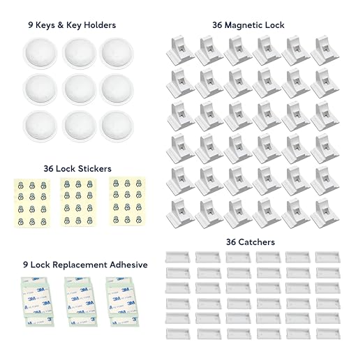 Baby Proof Me Baby Proofing Magnetic Child Safety Cabinet Locks, 36-Pack - size: 36 Locks + 9 Keys