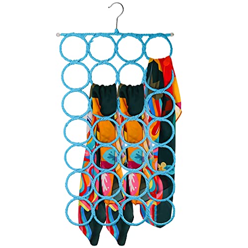 Tosnail 2 Pack Foldable Scarf Hanger Holder, Belt Organizer, Clothing Storage Hanger Closet Space Saver for Tie, Belt, Scarves, Leggings - Blue - color: Blue