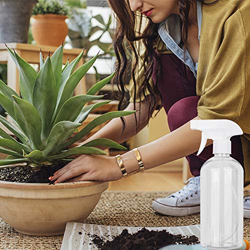Plastic Spray Bottle, 17oz Refillable Versatility Sprayer, Clear, 4 Pack - color: Clear, size: 4 Pack/500ml