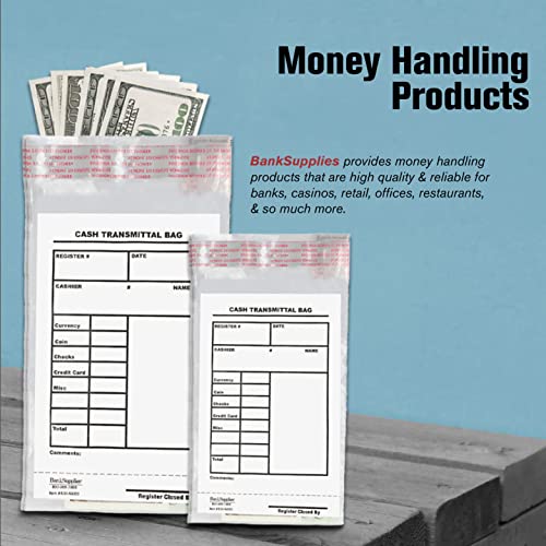 BankSupplies Cash Transmittal Bags Tamper Evident 6W x 9H Case of 100 - color: Clear, size: 6 x 9 inches | Case of 100