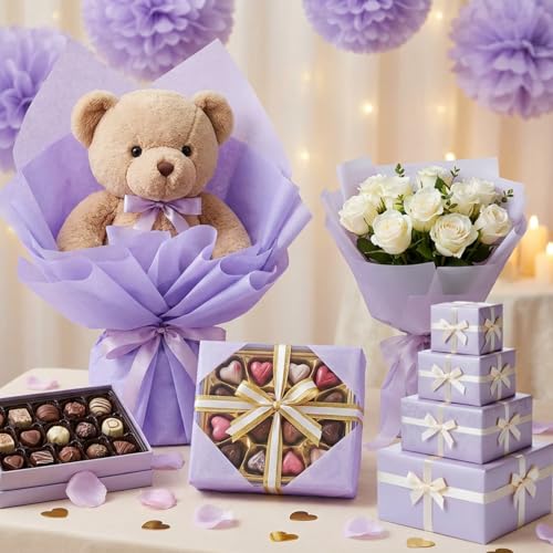 500 Sheets Lavender Tissue Paper Bulk 15 x 20 Inch for Fall Wedding Gifts - color: Lavender, size: 15 x 20 Inch, style: Classic