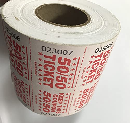 50/50 Marquee Raffle Tickets - 1000/Roll Easy Read Series (Easy Read RED) - color: Easy Read Red