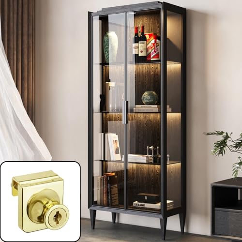 Gold Glass Case Lock, 1.38x1.26 Inch Rectangle, 2 Sets, Keyed Different - color: Gold, size: 1.38 x 1.26 Inch