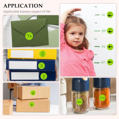 PARLAIM 3/4 Inch Coding Circle Sticker Labels,Pack of 1050 Round Color Code Dot Labels Stickers for Home Office Marking,Organizing(Light Green) - color: Light Green
