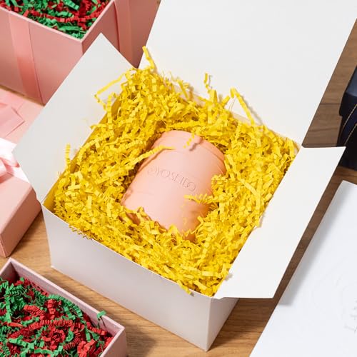 Mefleet 1 LB Crinkle Paper Filler Yellow Shredded Paper for Gift Box Basket - color: Yellow