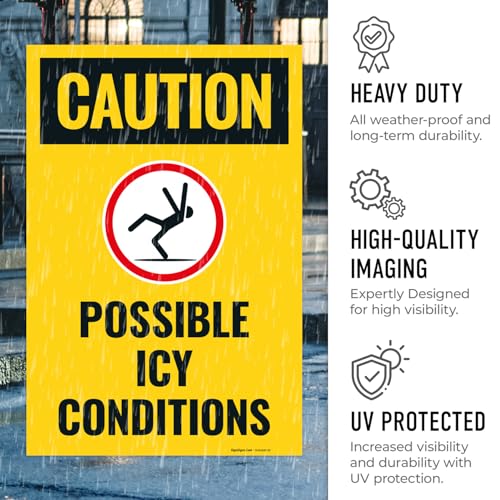 Caution Possible Ice Conditions Sign Kit, - size: 24x36 Inches, style: 2 Pack - Replacement Panels
