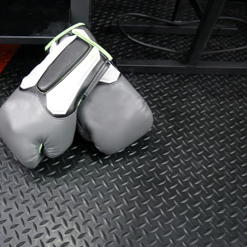 Anti-Slip Rubber Diamond Floor Mat - Durable, Non-Skid, Waterproof Floor Protection for Home, Gym, Garage, and Vehicles - 2.5 mm x 4 ft x 6 ft Rolls - Black (4x6 FT) - size: 72"L x 47.2"W x 0.1"Th