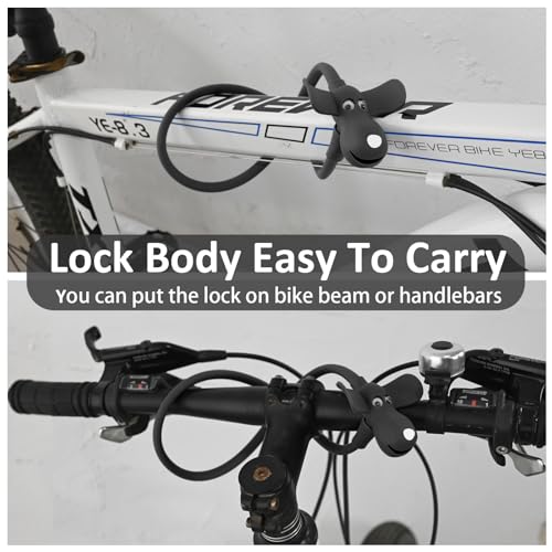 Bike Cable Lock with Keys,Silicone Covered Kids Cable Lock Cartoon Lock,2 Feet Lock for Bike,Door,Skateboard,Helmet and More (Black) - color: Black
