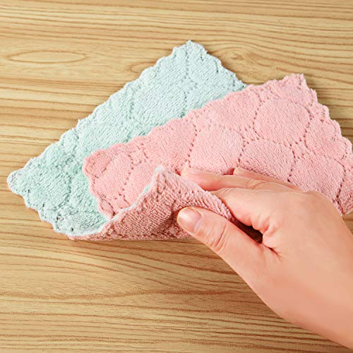 Hypermotion Microfiber Cleaning Cloth, Kitchen Towels, Double-Sided Microfiber Towel Lint Free Highly Absorbent Multi-Purpose Dust and Dirty Cleaning Supplies for Kitchen Car Cleaning. Pack of 12 - color: Pink
