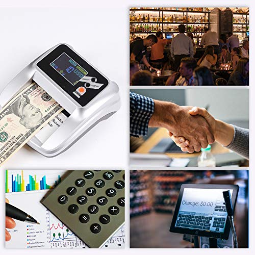 Counterfeit Money Checker Bill Detector Machine 2 in 1 with 5 Full Detection and Long-Term Service