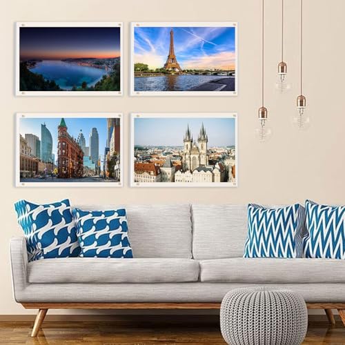 Kalami 8.5x14 Acrylic Wall Mount Picture Frame Self Adhesive - size: 8.5 x 14 in