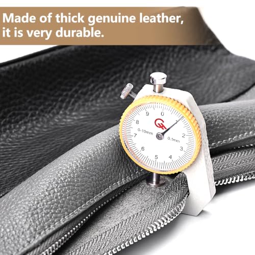 Leather Tool Bag Zipper Pouch, Premium Tool Pouch with Zipper, Utility Multipurpose Storage Organizer Tool Pouches with Carabiner Metal Zipper for Tools, Stationary, Pencil Pouch - size: 2 packs Medium 10inch