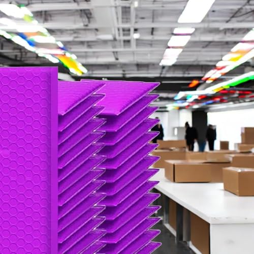 iMBAPrice 500-Pack #000 (4" x 8") Premium Mat Purple Color Self Seal Poly Bubble Mailers Padded Shipping Envelopes (Total 500 Bags) - color: Purple Poly Bubble, size: 4"x8" Poly (500 Envelopes) Value Pack