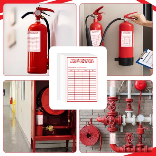 10 Pcs Fire Extinguisher Inspection Record Labels - style: Blank Date & by Log