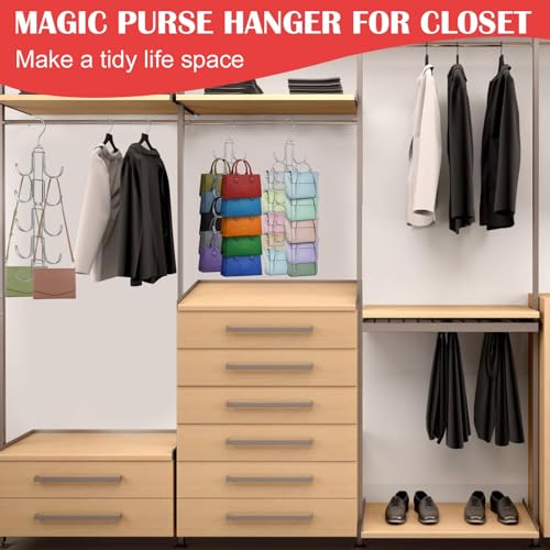 Purse Hanger for Closet: Collapsible Metal Purse Organizer