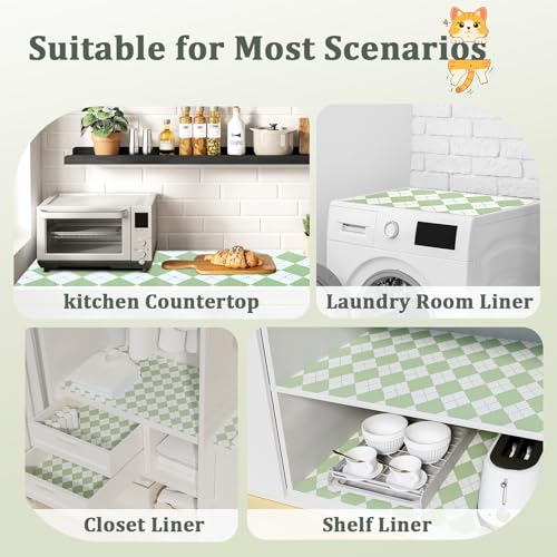 Shelf Liner for Kitchen Cabinets and Drawers, 12" x 120" Green - color: Green, size: 12"W x 120"L