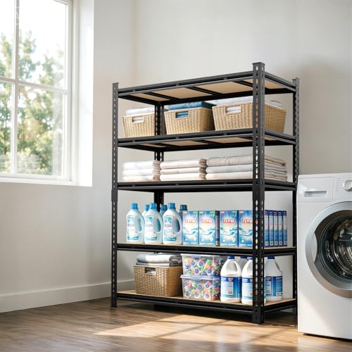 72" H Heavy-Duty Garage Shelving | Metal Garage Storage Racks, 4,800-pound Capacity; Adjustable Shelving for Garage Storage, Multi-Purpose Shelving Unit,72H*55W*24.03D (72H*55W*24.03D) - size: 72H*55W*24.03D
