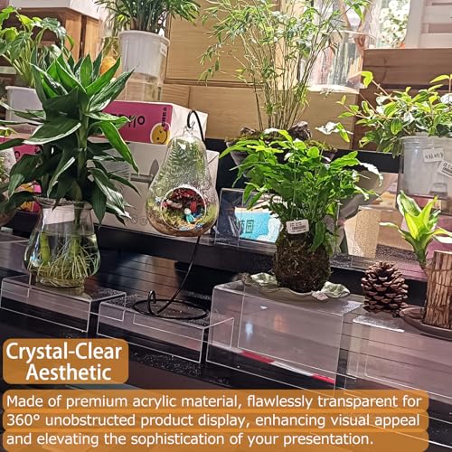 MerryNine Clear Acrylic Display Risers Stable Multi-Size - size: 8.66 inch