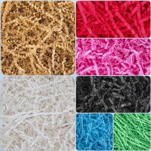 Caleihd Crinkle Cut Paper Shred Filler Gift Cushion Streamer Red - color: Red