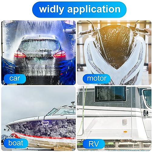 Vesici 4 Pcs Car Wash Brush Head with Soft Detailing Bristle Flow Thru Car Cleaning Brush Exterior Cars Wash Equipment for Auto Truck RV Boat Camper Washing, 10 Inch (Blue) - color: Blue