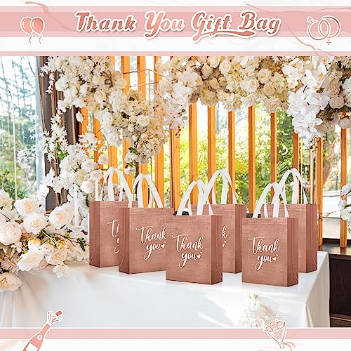 Sweetude 30 Thank You Non Woven Gift Bag, 10 x 8 x 4 Inch, Rose Gold - color: Rose Gold, size: 1 Count (Pack of 30)