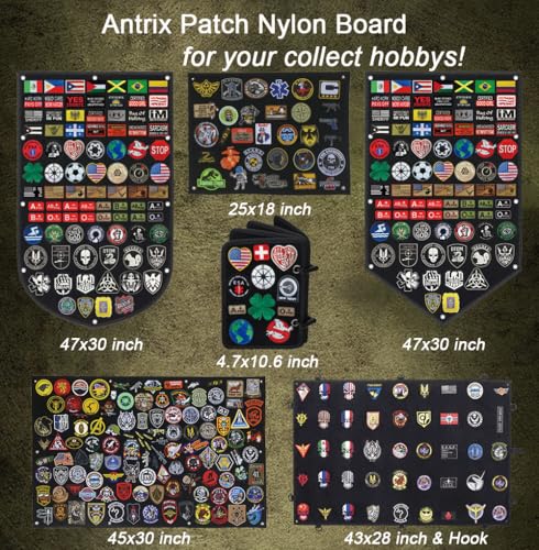Antrix 47x30 Tactical Moral Patch Holder Panel Wall Display Board Hang Display Poster Frame Hang to Wall Board Panel for Showing Hook and Loop Emblems - size: 47x30 inch