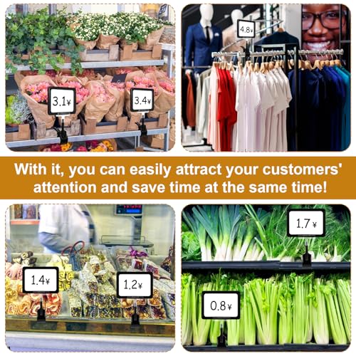 SHENLIU 10Pcs Acrylic Sign Holder with Clamp, 6x9 Double Head Display Clip