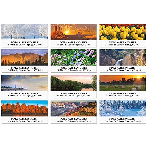 Nature's Beauty Self-Adhesive, Flat-Sheet Deluxe Address Labels (12 Designs) - style: Nature's Beauty