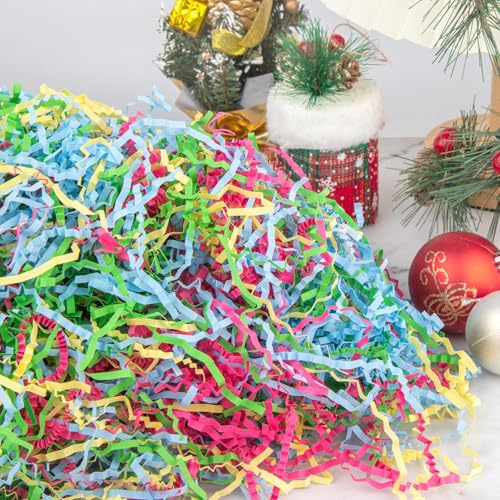 Caleihd Crinkle Cut Paper Shred Filler Gift Cushion Streamer 4 Mix Color - color: Festival Blend