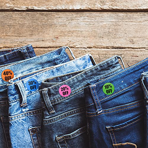 Tenare 6 Rolls/3000 Pcs Percent Off Sticker 10 to 60 Percent, Vivid Style - style: Vivid Style