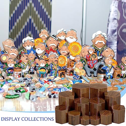 Jetec 12 Pcs Hexagonal Jewelry Display Risers Acrylic Stands,Brown - color: Brown