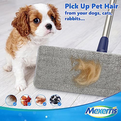 Microfiber Mops for Floor Cleaning: Flat Hardwood Floor Mop 4 Washable Pads - color: Yellow