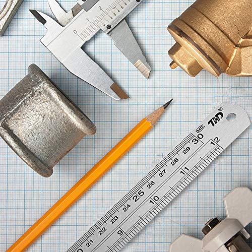 ZZTX Metal Ruler 16 Inches Stainless Steel 1 Pack