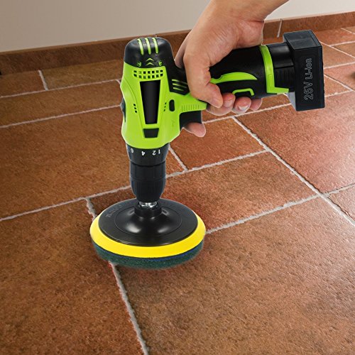 Kichwit 5 Inch Drill Powered Brush Tile Scrubber Scouring Pads - size: 5 Inch