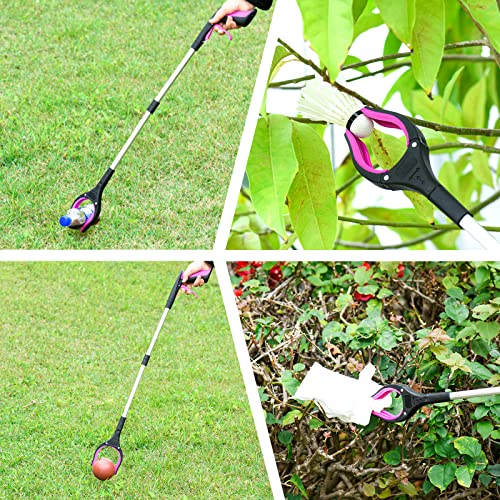 Grabber Reacher Tool,32 Inch Extra Long Foldable Pick Up Stick with Strong Grip Magnetic,360°Rotating Anti-Slip Jaw,Trash Claw Grabber Tool,Trash Picker Tool for Outdoor & Indoor (Purple) - color: Purple