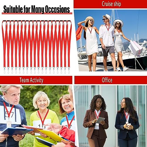 Patelai 120 Pcs Breakaway Lanyards with J Hook, Red - color: Red