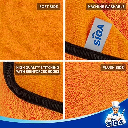 MR.SIGA Professional Microfiber Towels for Cars, Scratch Free, 12 Pack