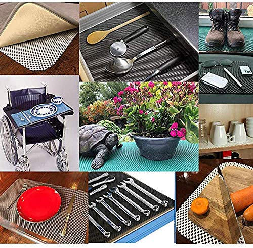 Shelf Liner Drawer Liner Non-Slip Mat Shelves Liners 12" X6.5’ Grid Pattern PVC Non-Adhesive Grip Liner Anti-Slip Mat for Kitchen Cabinets Wire Shelving Pantry Dresser Refrigerator (Brown) - color: Brown