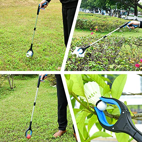 2-Pack Grabber Reacher Tool,32 Inch Foldable Reacher Grabber Pickup Tool with Strong Grip Magnetic,360°Rotating Anti-Slip Jaw,Grabber Tool,Grabbers for Seniors for Outdoor & Indoor (Blue&Purple)