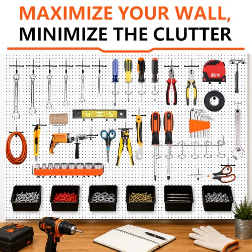 Pegboard Accessories Kit, 140Pcs Peg Board Hooks for Hanging