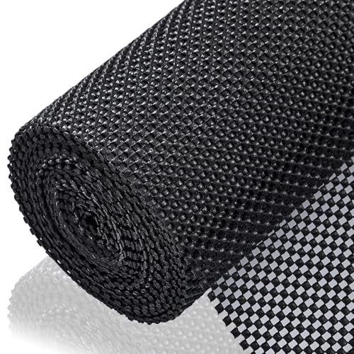 Shelf Liner for Kitchen Cabinets and Drawers, Black, 20" x 360" - color: Black, size: 20"W x 360"L