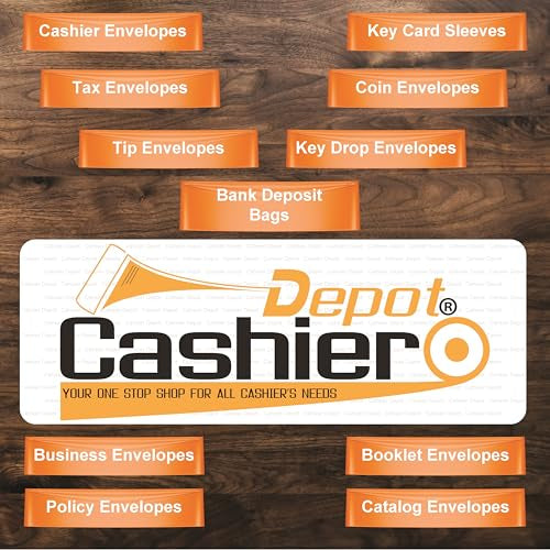 100 Cashier Depot - Tamper Evident Bank Deposit Bags, 12 x 16 Inches, White, 100 Count, Press & Seal Void Closure, Serialized Numbering with Barcode, Made in USA