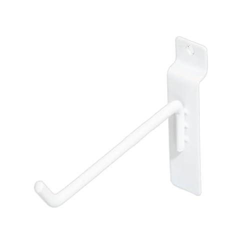 6'' White Slatwall Hooks,25 Pcs Slat Wall Tool Hanger - color: White, size: 6 Inch