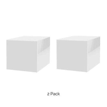 Marketing Holders 2 Pack 12 Inch White Acrylic Display Box with One Open Side Versatile Square Merchandise Storage Bin or Retail Product Riser